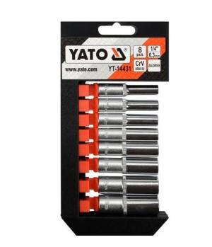 Yato Nasadki Długie 1/4" Komplet 8cz. /bl 14431
