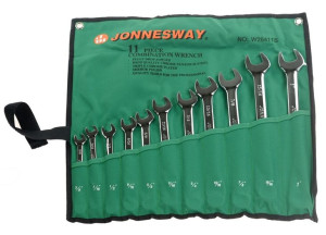 Zestaw kluczy płasko-oczkowych calowych 11 szt. JONNESWAY