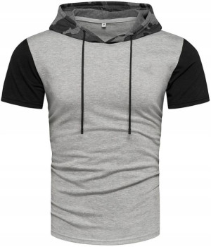 Męska Koszulka T-shirt Kaptur Kolory - Xl