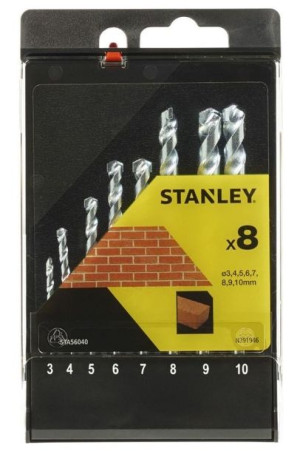 Zestaw wierteł do muru 3,0-10,0 mm 8 szt. Stanley STA56040