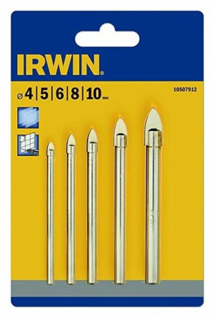 Zestaw wierteł do szkła i płytek ceramiczny 4-10mm 5szt. IRWIN 10507912
