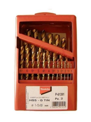 Zestaw Wierteł Tytan Hss-g Tin 25szt 1-13mm