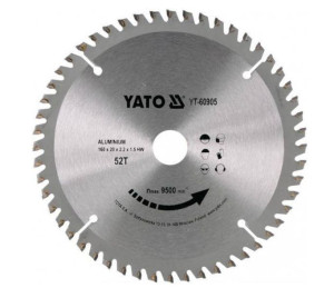 Yato Piła Tarczowa Do Aluminium 160 X 20mm 52-zęby 60905