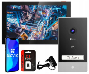 Wideodomofon WiFi Ezviz HP7 2K Furtka Brama + 64Gb