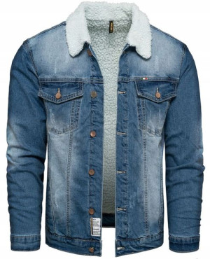 S - Męska Kurtka Jeans Z Futrem