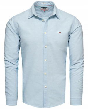 Tommy Jeans Koszula Light Blue Slim - M