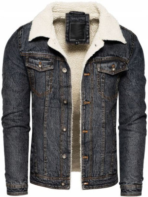 M - Męska Kurtka Jeans Z Futrem