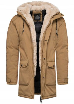 Xxl - Męska Zimowa Parka Z Futrem