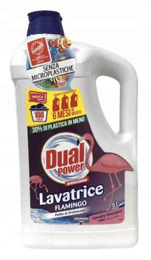Dual Power Lavatrice Flamingo Płyn do prania 5L