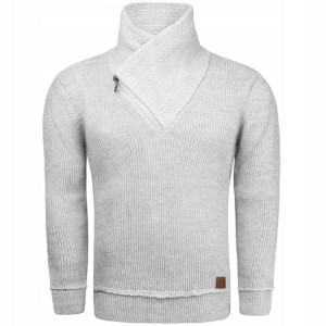 Sweter Męski Z Golfem Wełna - Xl