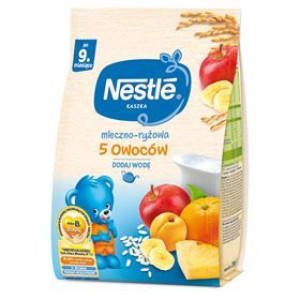 Nestle Kaszka Mleczno-ryżowa 5 Owoców Po 9 Miesiącu 230 G