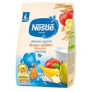 Nestle Kaszka Mleczno-ryżowa Jabłko Banan Gruszka Po 6 Miesiącu 230 G