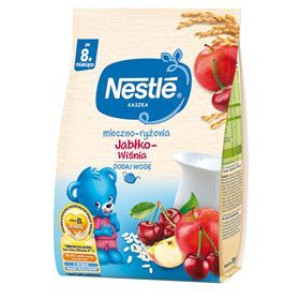 Nestle Kaszka Mleczno-ryżowa Jabłko-wiśnia Po 8 Miesiącu 230 G