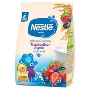 Nestle Kaszka Mleczno-ryżowa Truskawka-jagoda Po 6 Miesiącu 230 G