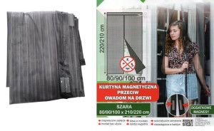 Moskitiera Na Drzwi Balkonowe Szara 80/90/100 X 210/220 Cm