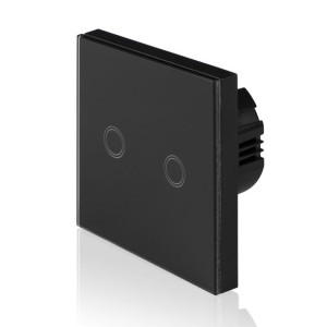 Włącznik podwójny szklany dotykowy TOUCH SWITCH czarny