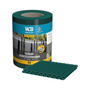 Taśma ogrodzeniowa Basic line zielona 19cm x 35mb 20 klipsów gratis