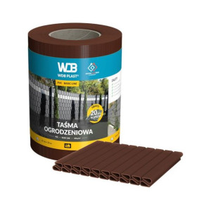 Taśma ogrodzeniowa Basic line brązowa 19cm x 35mb 20 klipsów gratis