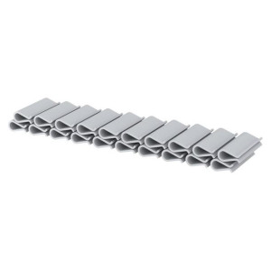 Klips do taśmy ogrodzeniowej Basic line szary 4,75cm 20szt