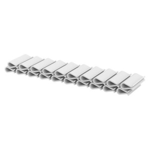 Klips do taśmy ogrodzeniowej Basic line biały 4,75cm 20szt