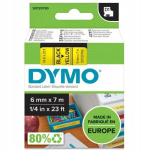 Taśma DYMO D1 43618 6mm żółty/czarny oryginalna