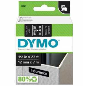 Taśma DYMO D1 45021 12mm czarny/biały oryginalna