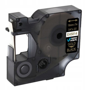 Taśma do DYMO D1 45814 19mm Czarna/Złoty