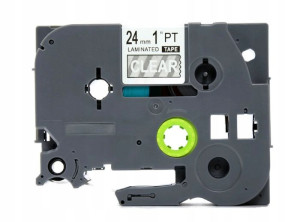 Taśma do Brother TZe-155 24mm Przeźroczysta Biały