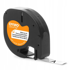 Taśma DYMO LetraTag naprasowanka biała S0718850
