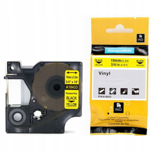 Taśma winyl 19mm do DYMO RHINO 18433 Żółta