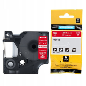 Taśma winyl 12mm do DYMO RHINO 1805416 Czerwona