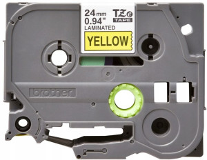 Taśma Brother TZe-651 24mm żółta/czarny oryginalna