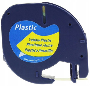 Taśma do DYMO LetraTag 12mmx4m żółta 59423 Plastik