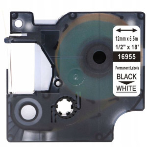 Taśma poliestrowa do DYMO D1 12mm 5,5m biała 16955