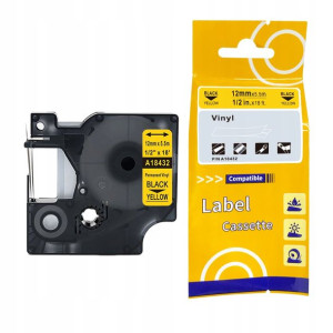 Taśma winyl 12mm do DYMO RHINO 18432 Żółta