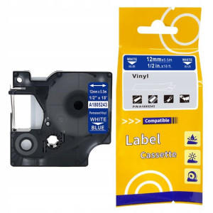 Taśma winyl 12mm do DYMO RHINO 1805243 Niebieska