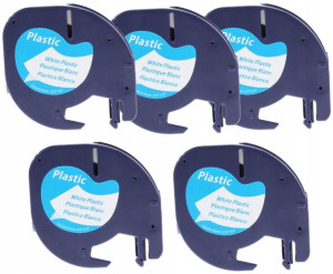 5x Taśma do DYMO LetraTag 12mmx4m biała 59422 Plas