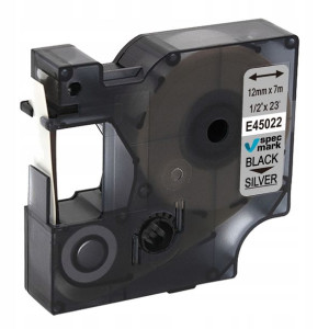 Taśma do DYMO D1 45022 12mm Srebrna