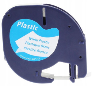 Taśma do DYMO LetraTag 12mmx4m Biała 91201 Plastik