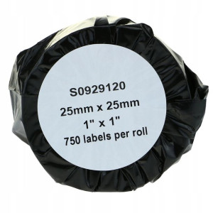 Etykiety kwadratowe S0929120 do Dymo 25x25mm 750sz