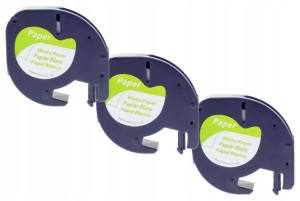 3x taśma do DYMO LetraTag 12mmx4m biała 59421 papi