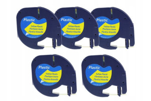 5x Taśma do DYMO LetraTag 12mmx4m żółta 59423 plas