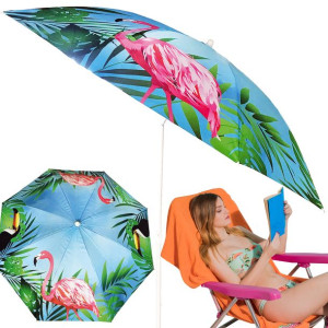 Parasol Plażowy Składany Łamany We Wzorki 160cm