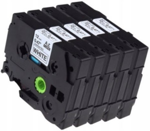 Taśma 12mm do Brother TZe231 PT1010 zestaw 5 sztuk
