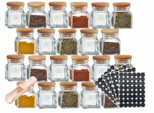 24 x Słoik na przyprawy 120ml + 192 naklejki