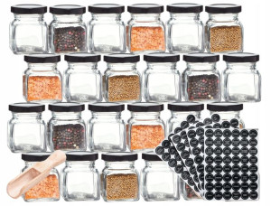24 x Słoik na przyprawy 120ml + 192 naklejki