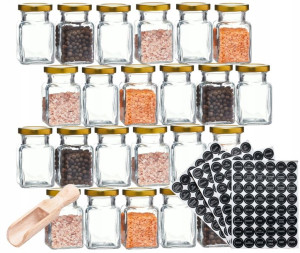 24 x Słoik na przyprawy 150ml + 192 naklejki