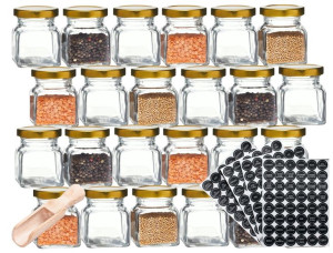 24 x Słoik na przyprawy 120ml + 192 naklejki