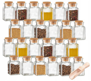 Szklany słoiczek na przyprawy 150 ml ZESTAW 24 szt