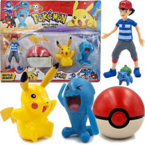 Zestaw figurek Pokemon i Pokeball - Ash i pikachu